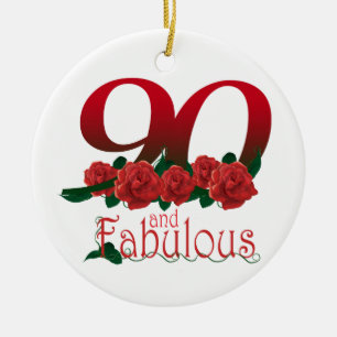 90th birthday flower ceramic tree decoration