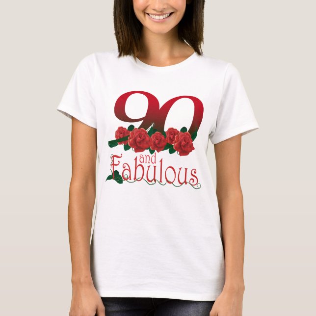 90th birthday flower T-Shirt (Front)