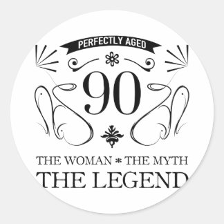 90th Birthday For Women Classic Round Sticker