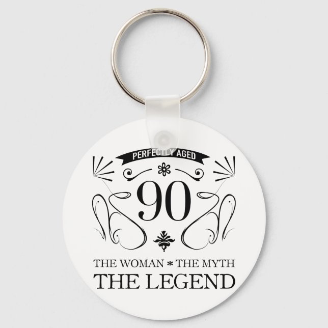 90th Birthday For Women Key Ring (Front)