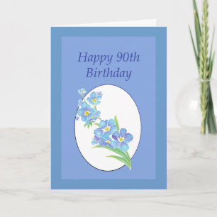 90th Birthday Forget Me Not Old Age Memory Humour Card