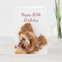 90th Birthday Fun Begin Cute Dog Puppy Pet Card