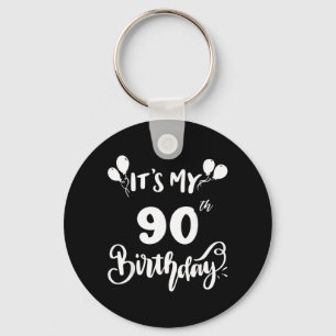 90th Birthday Funny Party Family Matching Group Key Ring