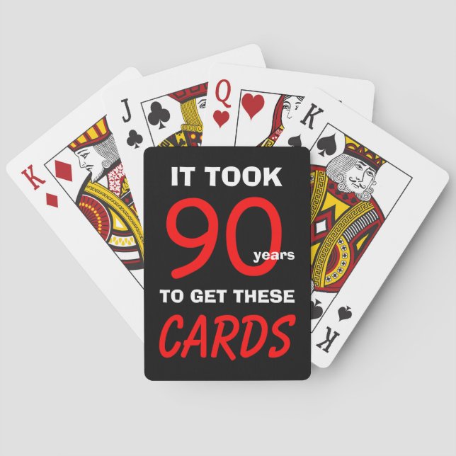 90th Birthday Funny Poker Playing Cards   (Back)