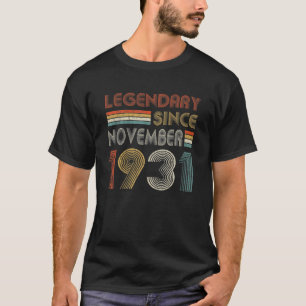 90Th Birthday Gift 90 Year Old Legend Since Novemb T-Shirt