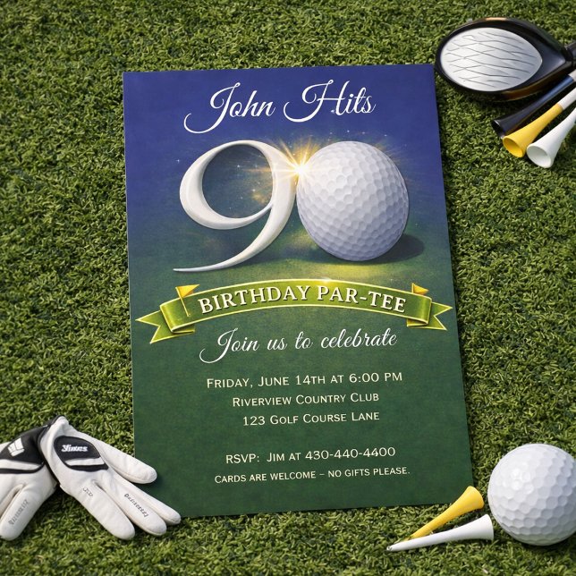 90th Birthday Golf Theme  Invitation (Creator Uploaded)