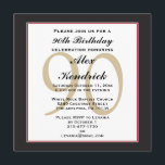 90th Birthday Invitation<br><div class="desc">This classy formal design features a black border with a thin red border, as well as a watermark in the background for the age. If you like the style of this invite but need a different colour scheme please message me. To change the font style, size or colour, click on...</div>