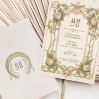 90th Birthday Invitation Art Nouveau