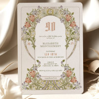90th Birthday Invitation Art Nouveau W. Morris