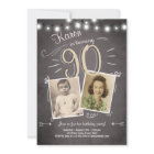90th Birthday Invitation Vintage Ninety Birthday