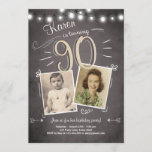 90th Birthday Invitation Vintage Ninety Birthday<br><div class="desc">♥ A perfect way to invite your guests to this special birthday party!</div>