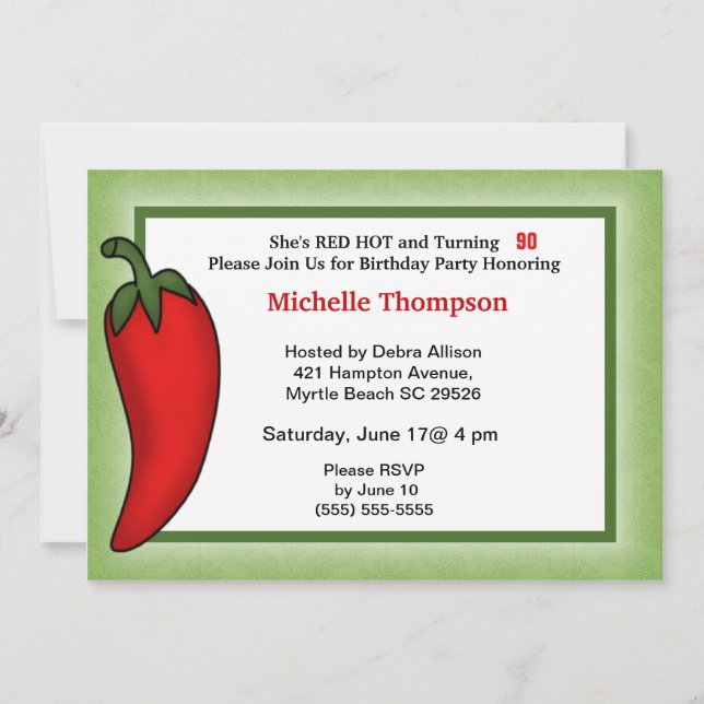 90th  Birthday Invitations (Front)