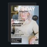 90th birthday invitations for her Magazine Cover<br><div class="desc">90th birthday invitations for her Magazine Cover Glitter Sparkly Chic</div>