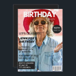 90th birthday invitations for her Magazine Cover<br><div class="desc">90th birthday invitations for her Magazine Cover Glitter Sparkly Chic</div>