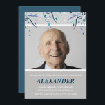 90th birthday invitations Men Confetti Photo Navy<br><div class="desc">90th birthday invitations Men Confetti Photo Blue modern chic elegant</div>
