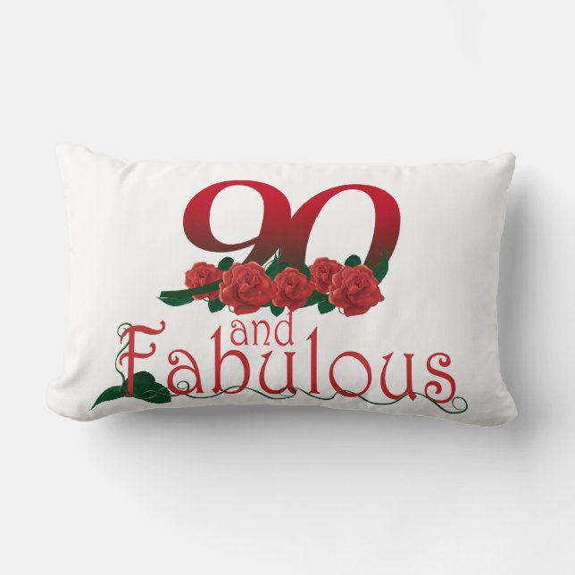 90th birthday Lumbar Pillow 13" x 21" (Front)