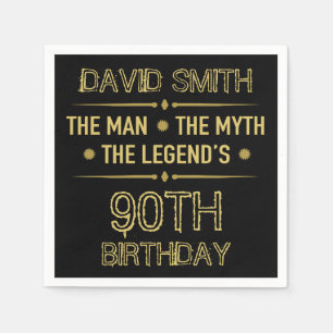 90th Birthday Man Myth Legend Napkin