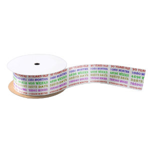 90th Birthday Milestones Satin Ribbon