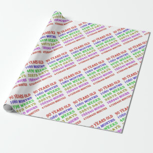 90th Birthday Milestones Wrapping Paper