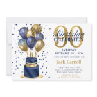90th Birthday Navy Blue Balloon Cake