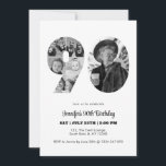 90th Birthday Number 90 Photo Collage Black White Invitation<br><div class="desc">Mark ninety years of wonderful memories and adventures with this captivating 90th Birthday Number Photo Collage. This customisable template is the perfect blend of creativity and sentiment, allowing you to create a truly memorable gift for your loved one's special day. Capture the essence of incredible years in a single masterpiece...</div>