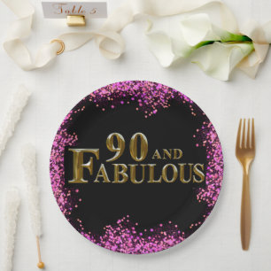 90th Birthday Paper Plate