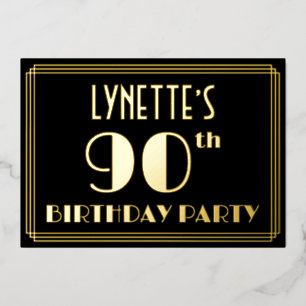 90th Birthday Party: Art Deco Look “90”, w/ Name