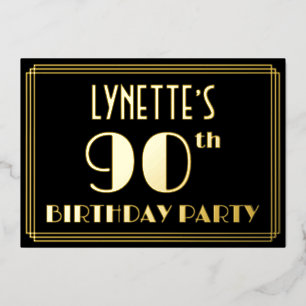 90th Birthday Party: Art Deco Look “90”, w/ Name