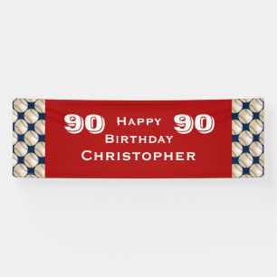 90th Birthday Party Baseball Banner, Adult Banner