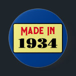 90th Birthday party born 1934 90 pin<br><div class="desc">This is a really nice stylish design for a birthday pin badge.</div>