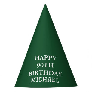 90th Birthday Party Celebration Green Adult Party Hat