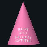 90th Birthday Party Celebration Pink Adult Hat<br><div class="desc">Pink and white,  modern,  celebration,  90th Birthday party hats.</div>