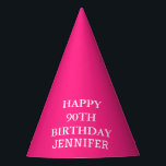 90th Birthday Party Celebration Pink Adult Hat<br><div class="desc">Pink and white,  modern,  celebration,  90th Birthday party hats.</div>