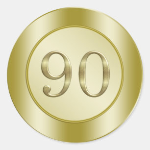 90th Birthday Party Classic Round Sticker