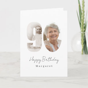 90th Birthday Party Custom Photo Greeting Card