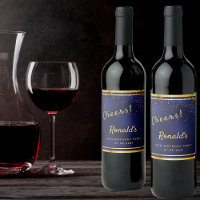 90th Birthday party dark navy blue gold cheers