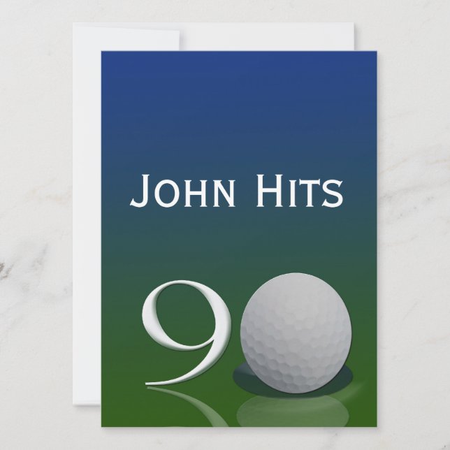 90th Birthday Party Golf invitation template (Front)