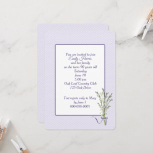 90th Birthday Party Hearts and Lily of the Valley Invitation