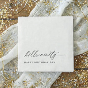 90th Birthday Party Hello 90 Modern Milestone Napkin