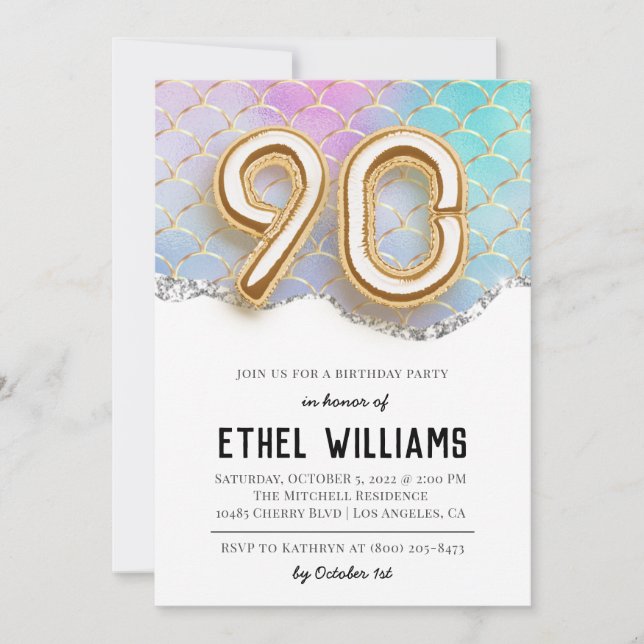 90th Birthday Party Invitation (Front)