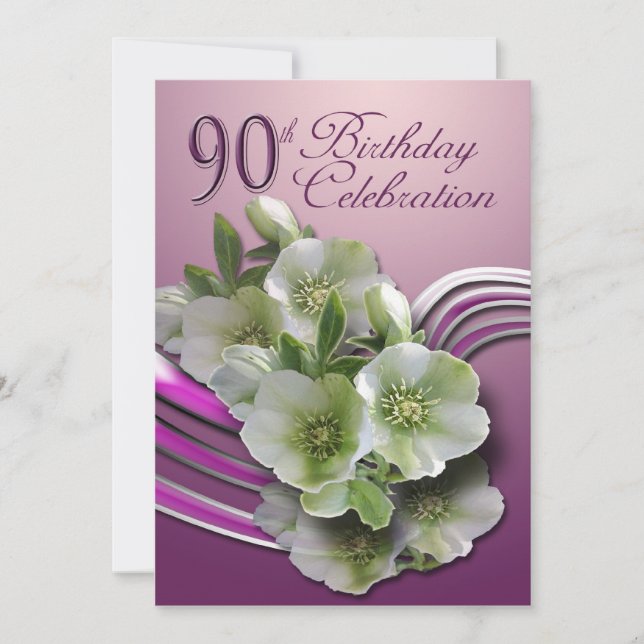 90th birthday party invitation (Front)
