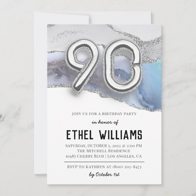 90th Birthday Party Invitation (Front)