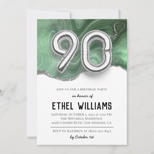 90th Birthday Party Invitation (Front)