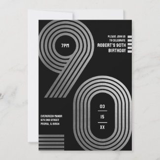 90th Birthday Party Invitation Modern Geometric