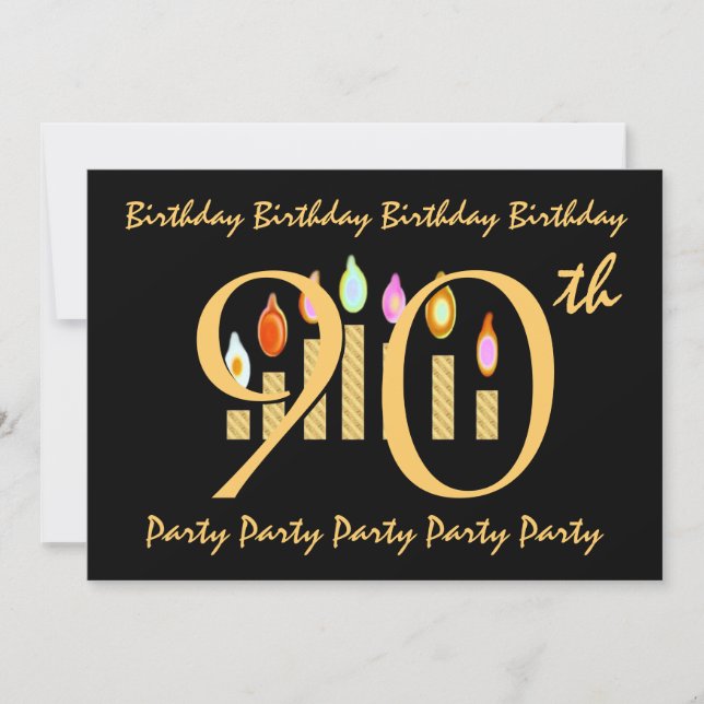 90th Birthday Party Invitation Template (Front)