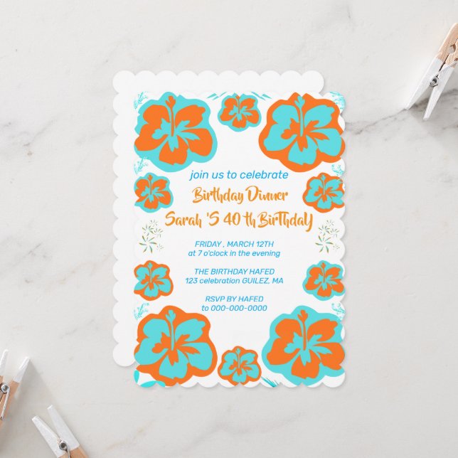 90th Birthday Party Invitation Template for Mother (Front/Back In Situ)