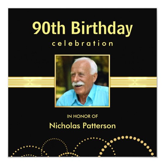 90th Birthday Party Invitations - Photo Optional  Zazzle