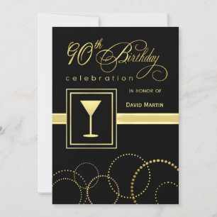 90th Birthday Party Invitations - with Monogram