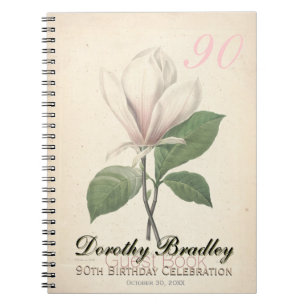 90th Birthday Party Magnolia Custom Guest Book