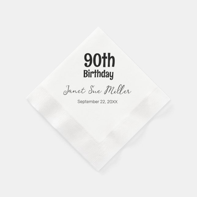 90th Birthday Party Paper Napkins (Corner)